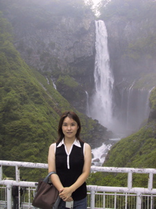 Yuriko at the waterfall