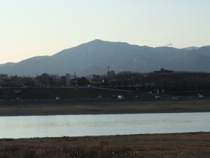 川越しに見える大山
