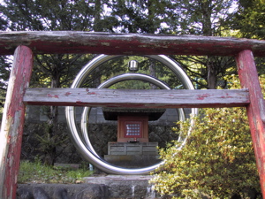 A shrine with wheels