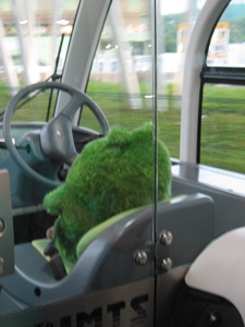 Morizo driving a bus