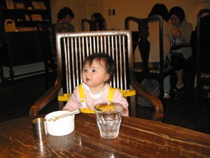 Mayuki at the table